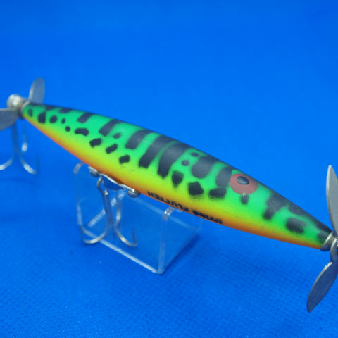dying flutter fishing lure Vintage Heddon Silver & Black On Card For Sale One of the best topwater